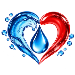WaterLove kalp ve damla logosu